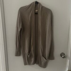 Cozy Tan Open Front Cardigan